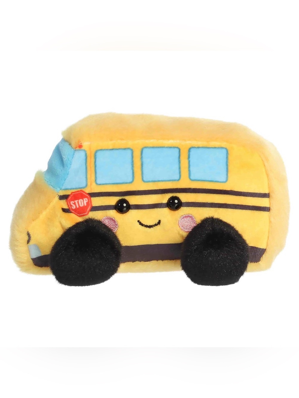 Palm Pals Friendly School Bus Toy with Smiling Face